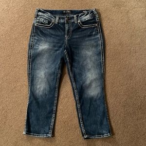 Silver Suki Mid Capri, Fluid Denim, sz 14x22 1/2